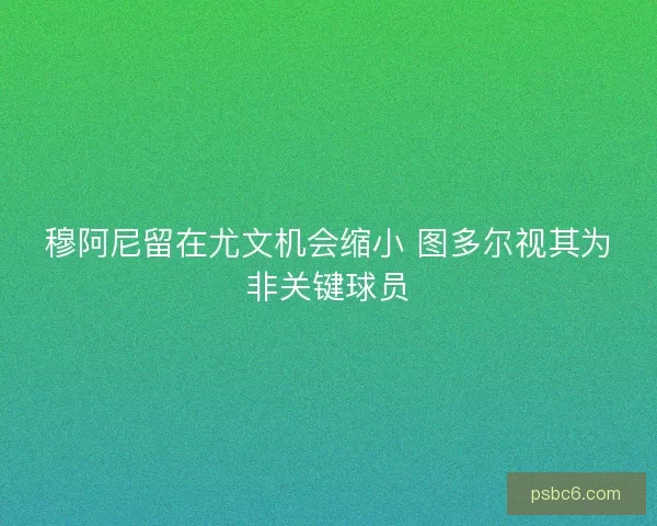 穆阿尼留在尤文机会缩小 图多尔视其为非关键球员