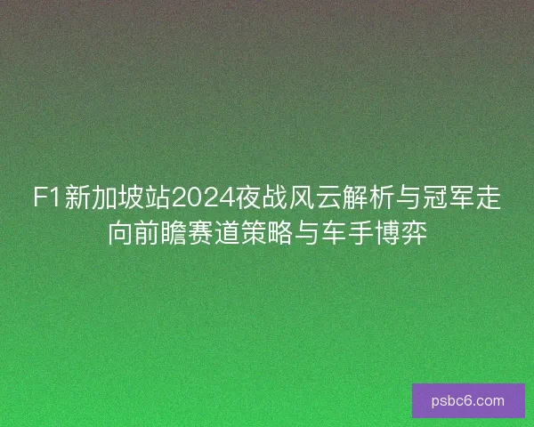 F1新加坡站2024夜战风云解析与冠军走向前瞻赛道策略与车手博弈 F1新加坡站2024夜战风云解析与冠军走向前瞻赛道策略与车手博弈
