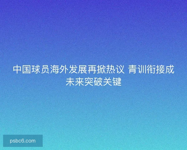 中国球员海外发展再掀热议 青训衔接成未来突破关键 中国球员海外发展再掀热议 青训衔接成未来突破关键